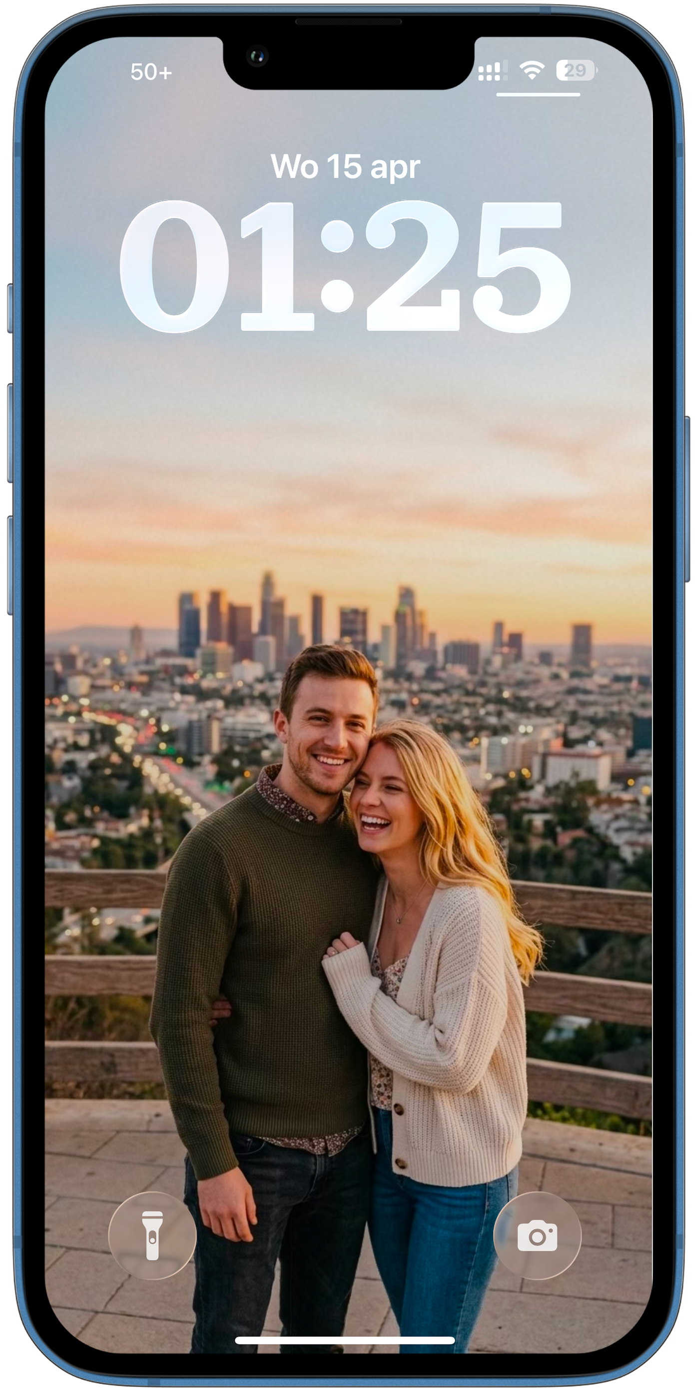Normal couple selfie lockscreen